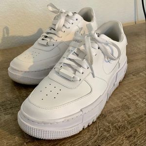 Plain white Nike Air Force 1